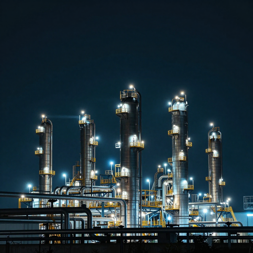 RASEEN industrial facility at night